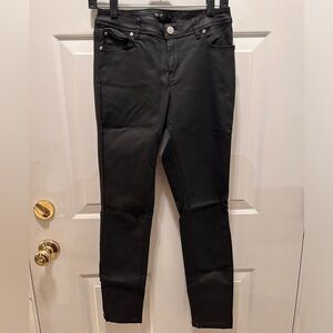 Black leather coated jean